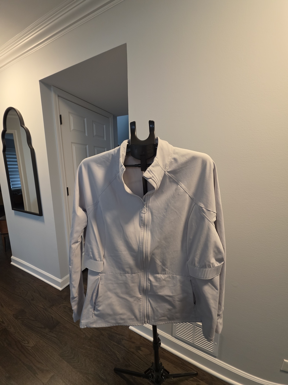 Fabletics Light Gray Full-Zip Jacket